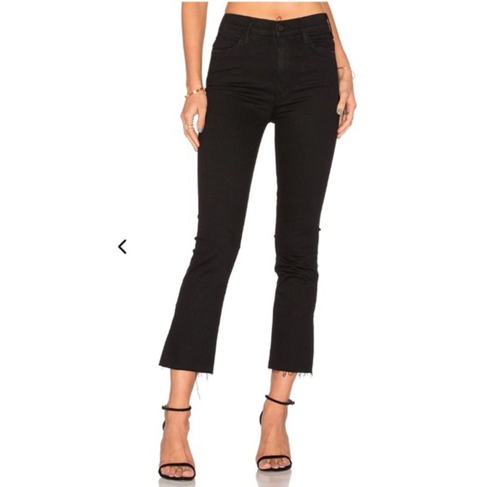 Mother The Hustler Ankle Fray Jeans Not‎ Guilty Black High Rise Size 26